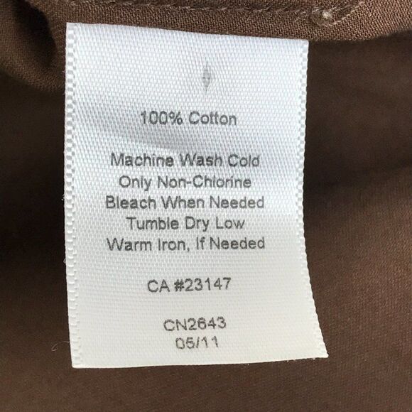 Talbots Split Neck Popover Top Women's Size Small Brown 3/4 Sleeve Textured Boho - Picture 9 of 10